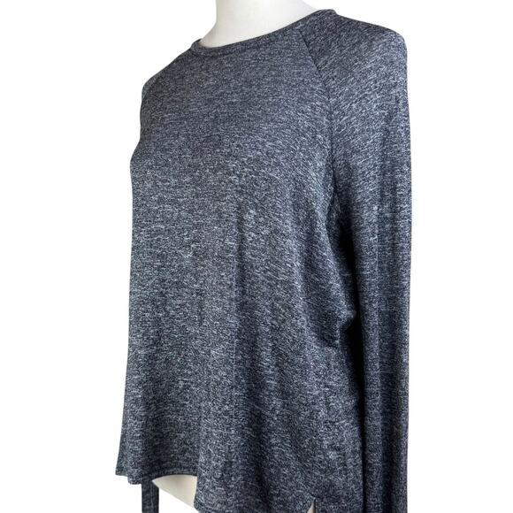 Rag & Bone Jean Camden Marled Black Thin Soft Knit Long Sleeve Relaxed Tee - Picture 10 of 14
